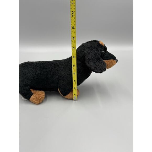 Animal Alley Dachshund Weiner Dog 12" Plush Black Brown Realistic Toys R Us - Picture 5 of 11